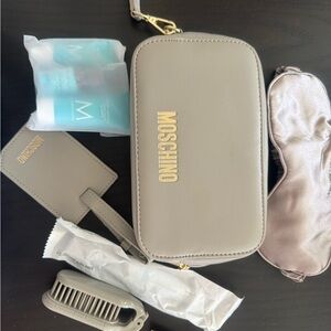 Moschino Black Branded Lining Travel Pouch